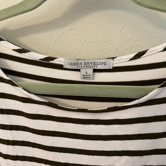 Women’s white & green stripe top - Picture 3 of 5